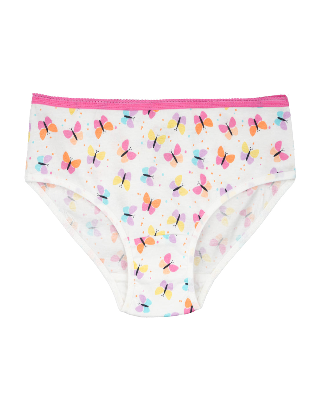 Girls Brief - Butterfly All Over Print & Solid Color Brief Pack of 6