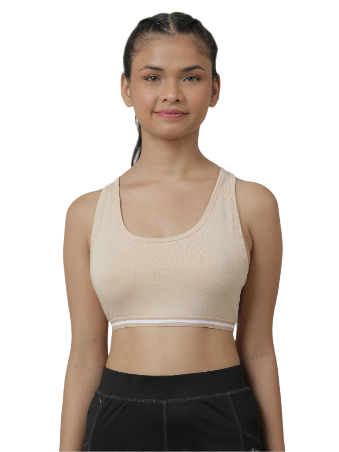 Sports Bra - Beige and Black (Pack of 2).