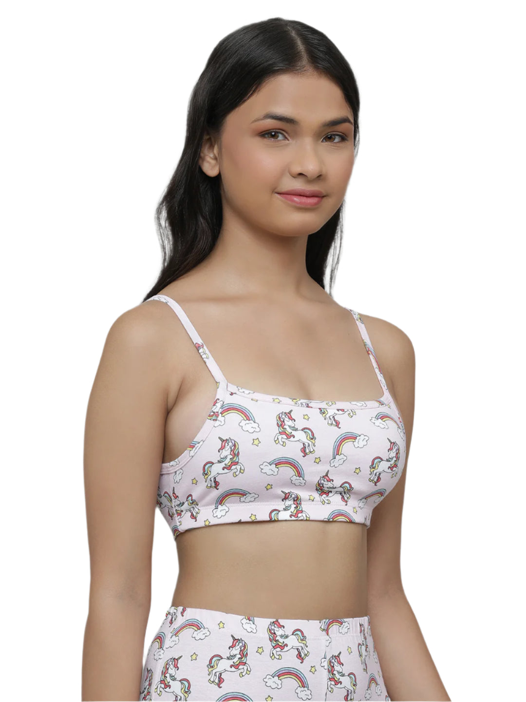 Beginners Bra - Unicorn All Over Print & Solid Pink (Pack of 2).