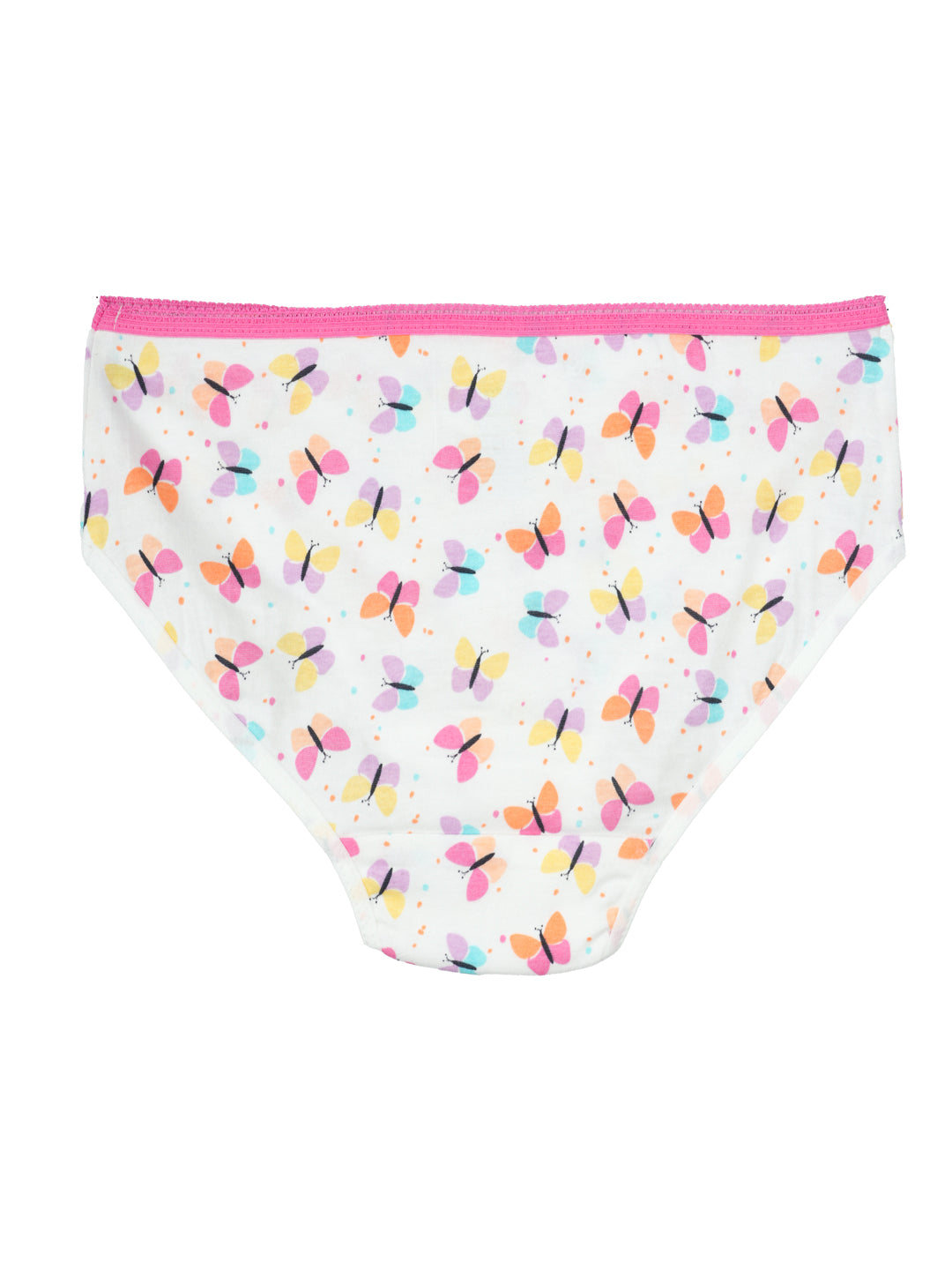Girls Brief - Butterfly All Over Print & Solid Color Brief Pack of 6