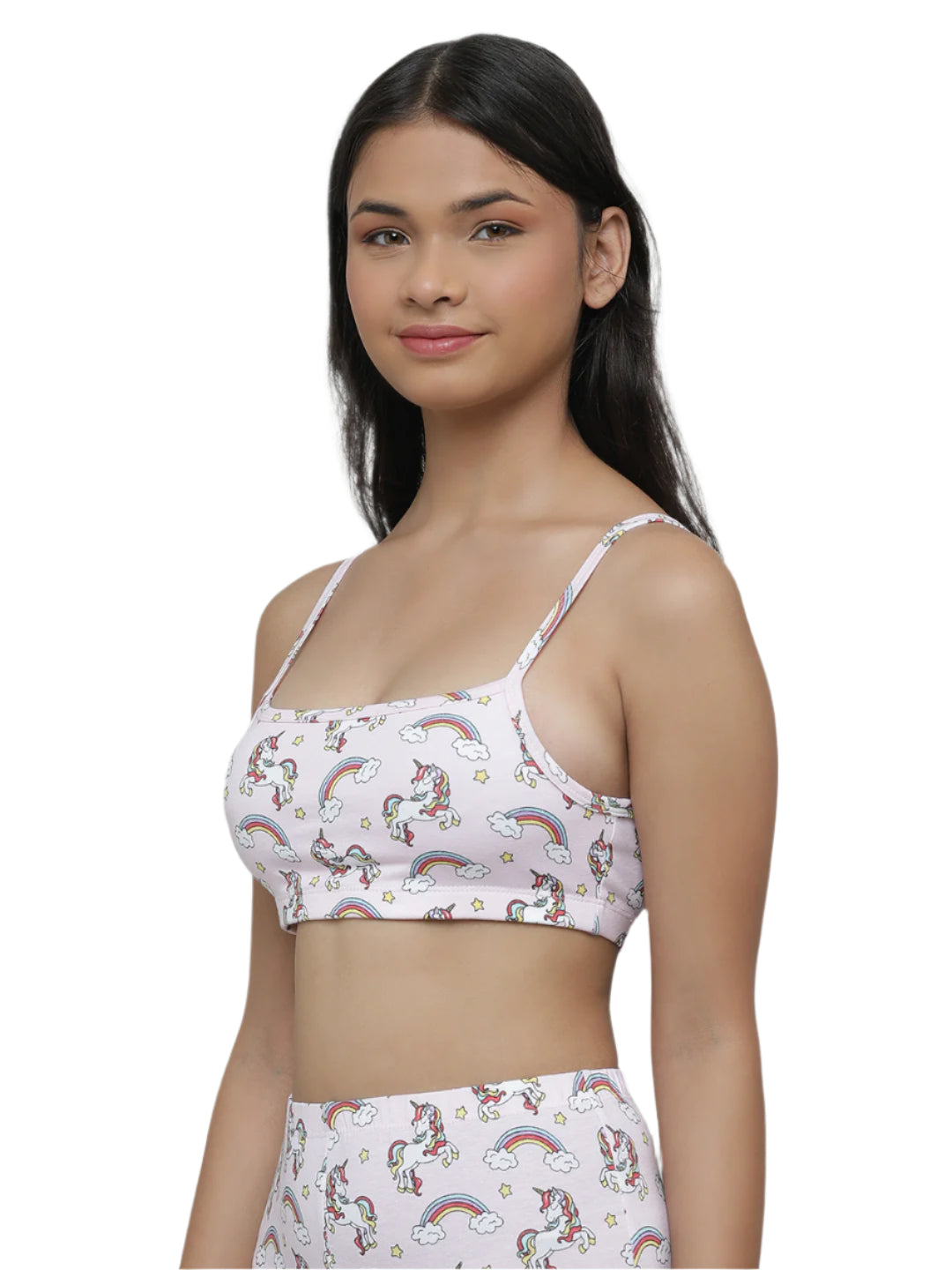 Beginners Bra - Unicorn All Over Print & Solid Pink (Pack of 2).