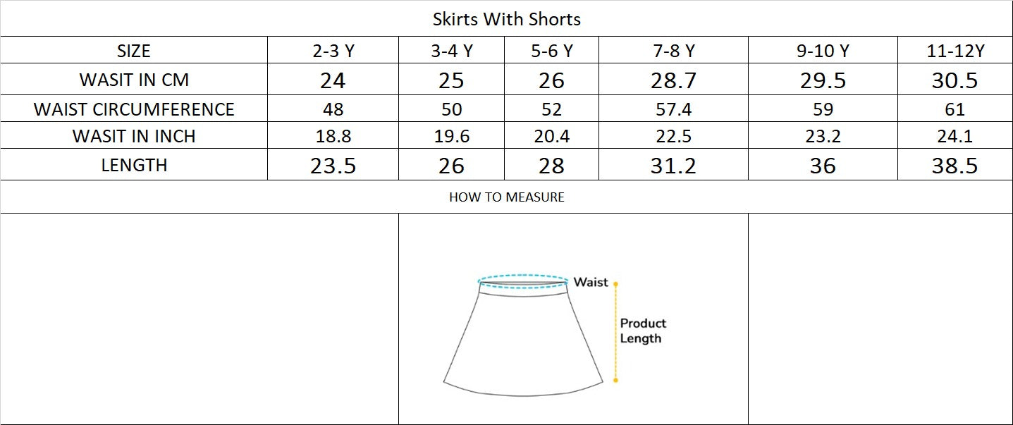 Girls Skirts With Shorts Solid Black Color Pack Of 1