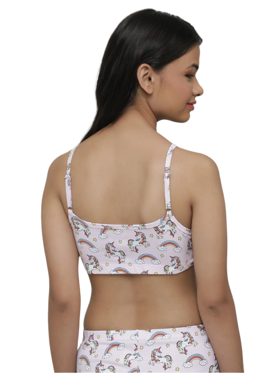 Beginners Bra - Unicorn All Over Print & Solid Pink (Pack of 2).