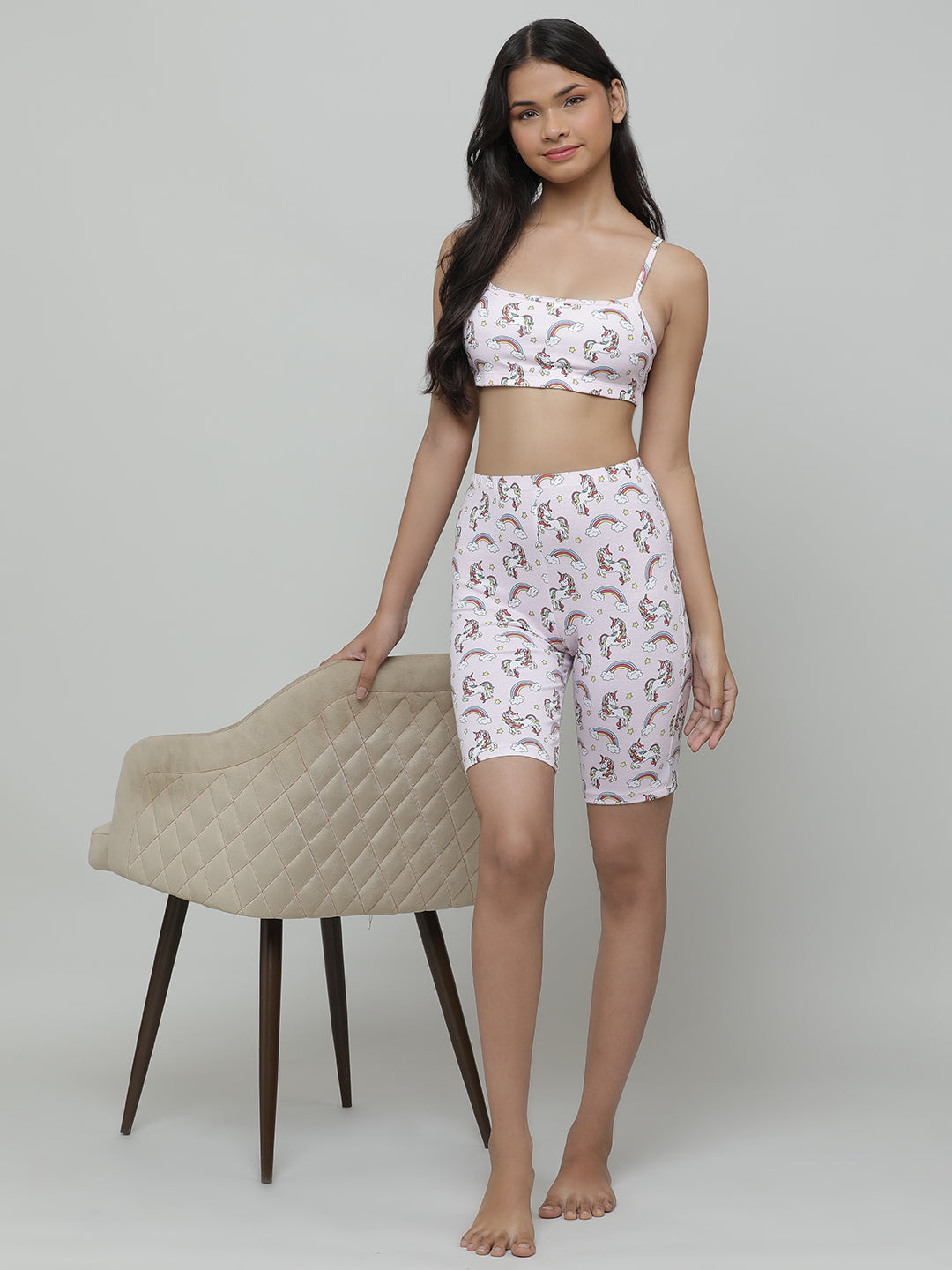 Beginners Bra - Unicorn All Over Print & Solid Pink (Pack of 2).