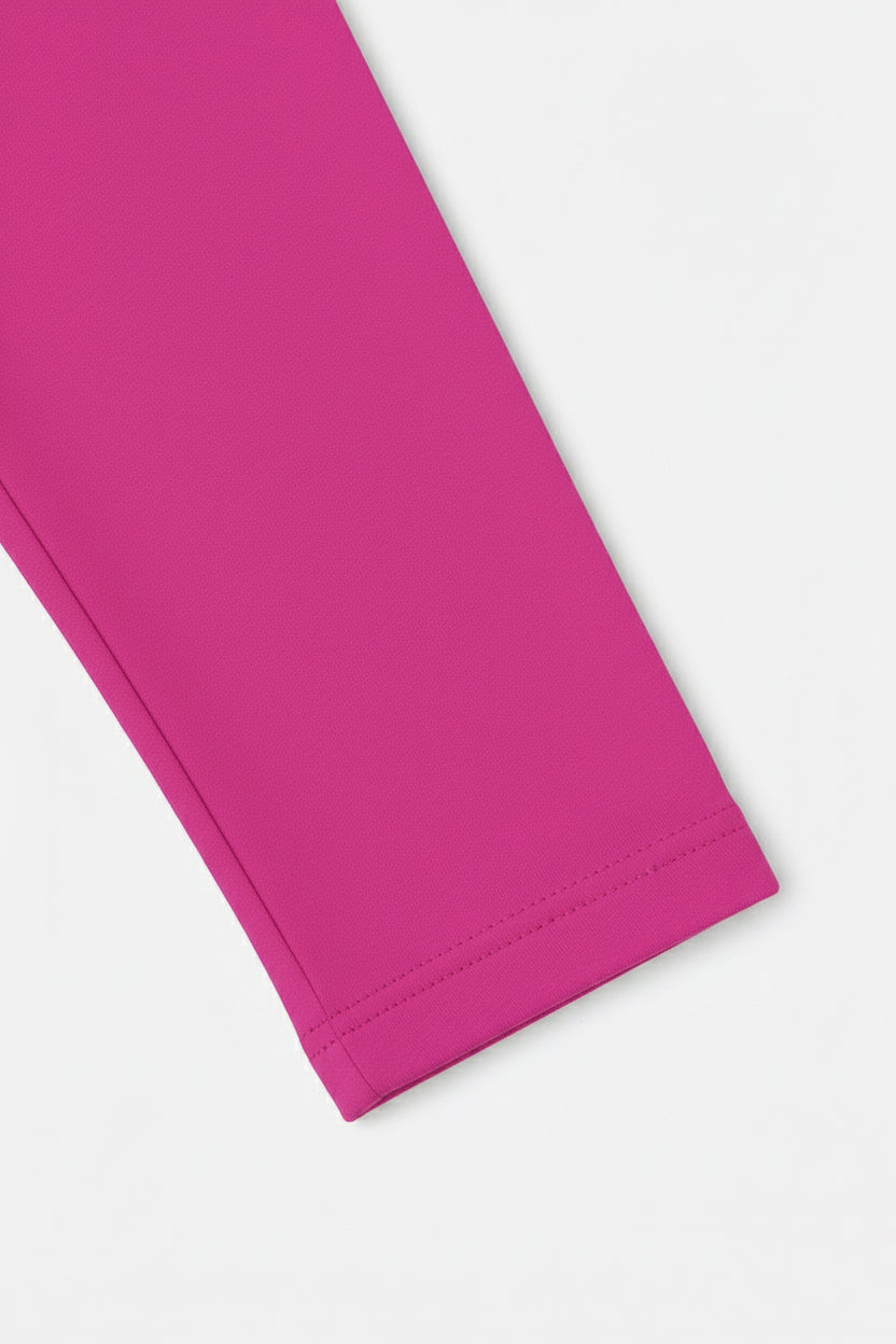 Girls 3/4 Leggings Solid Dark Pink Color Pack Of 1