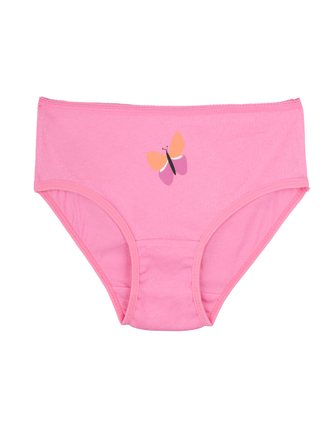 Girls Brief - Butterfly All Over Print & Solid Color Brief Pack of 6