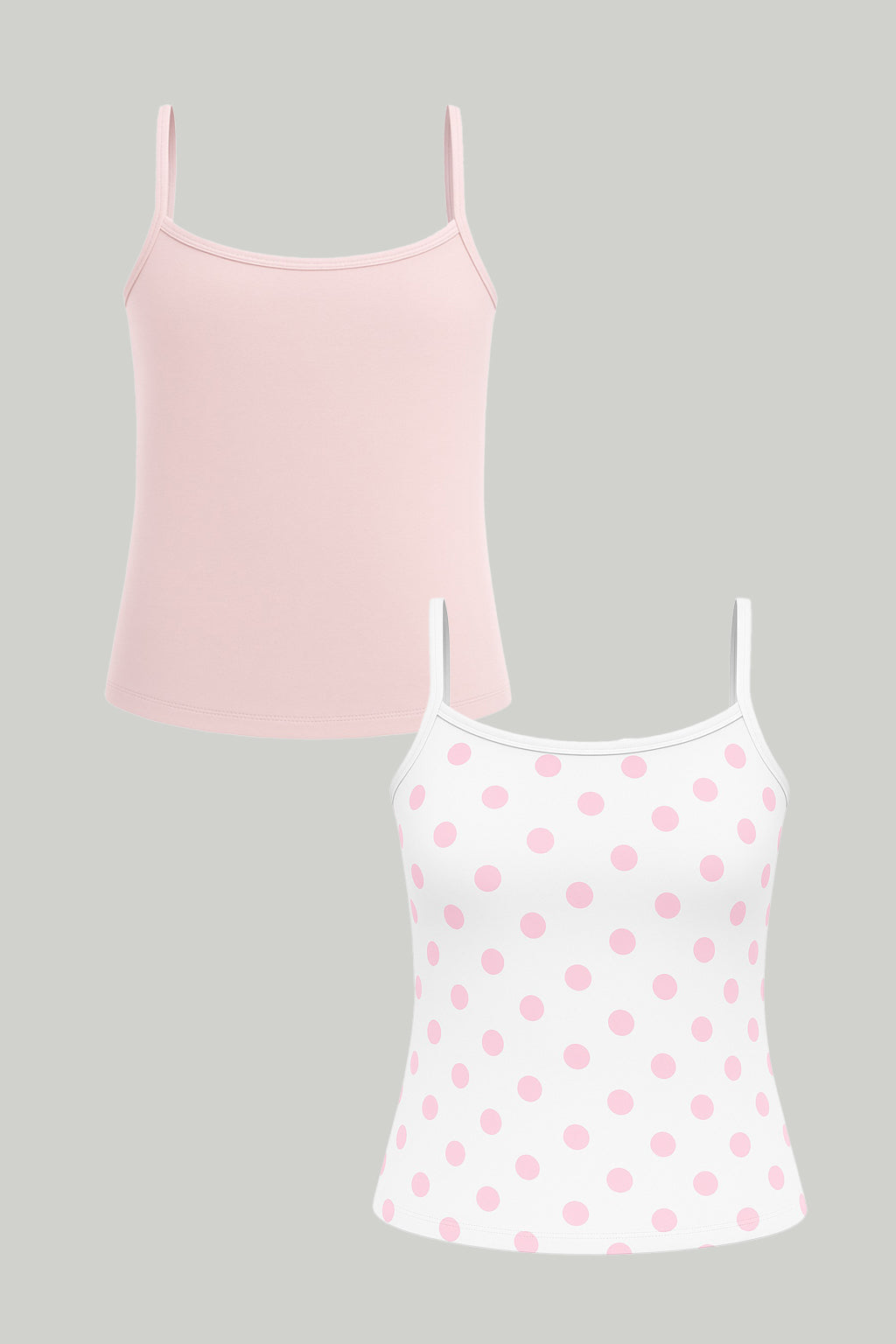 Cami Vests -Polka dot & Solid Color Combo Pack of 2