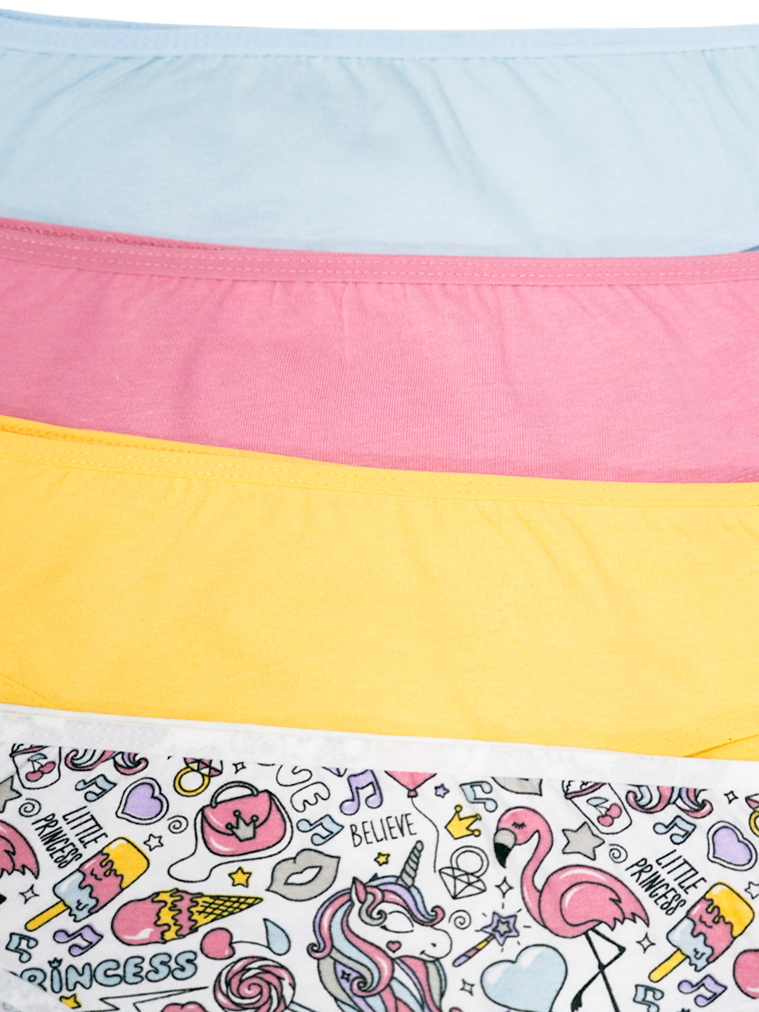 Girls Brief - Solid color and Aop print pack of 5