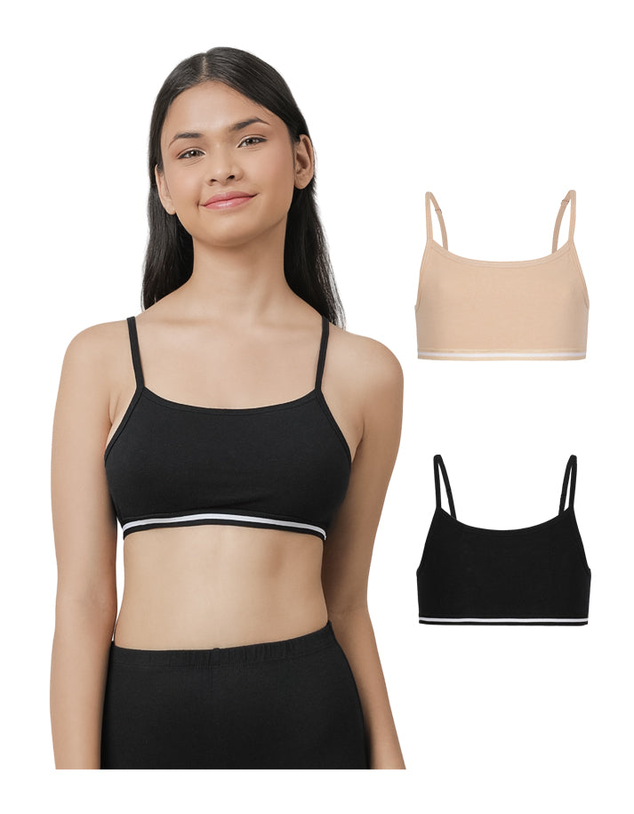 Beginners Bra - Black & Nude (Pack of 2).