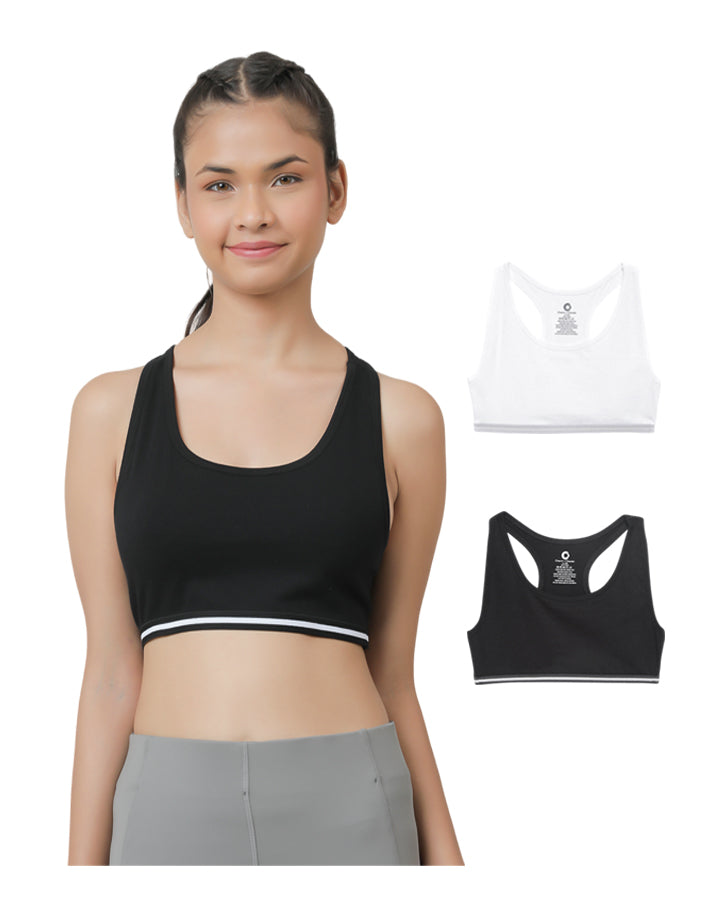 Sports Bra - White & Black (Pack of 2).
