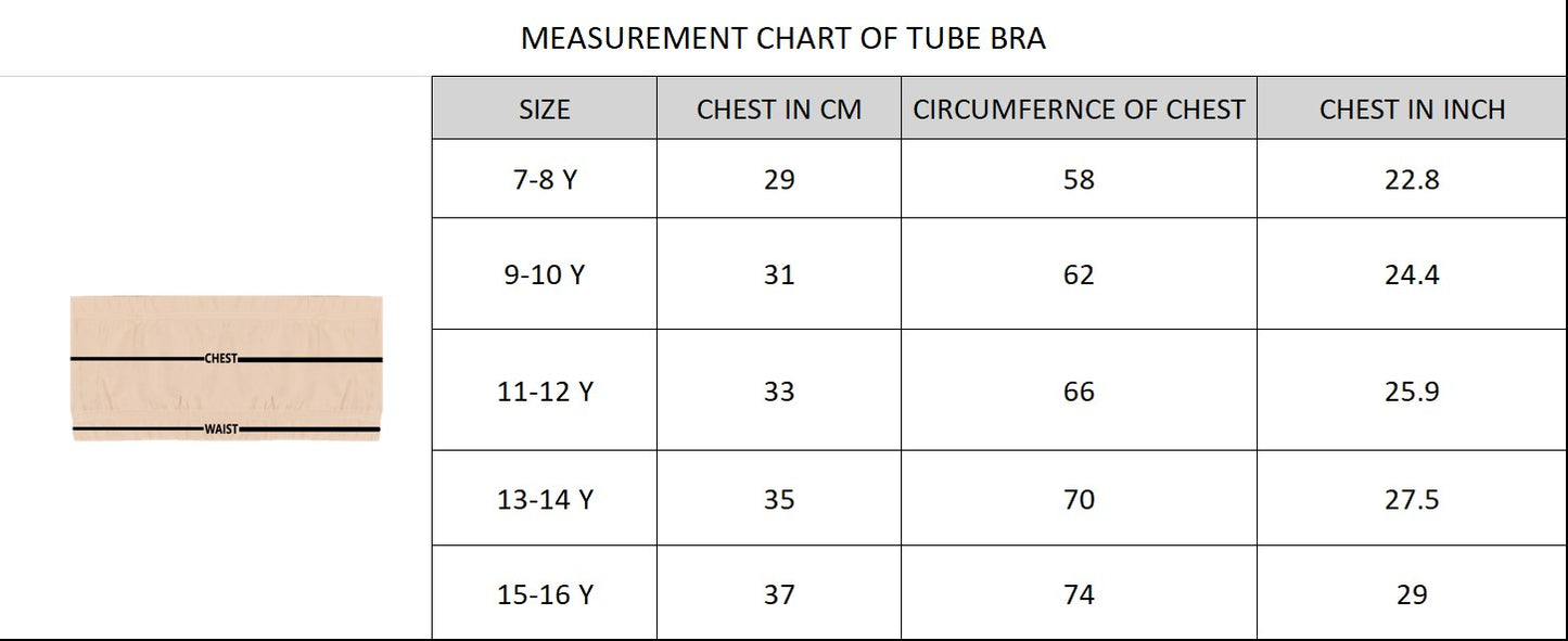 Girls Tube Bra Double Layer Multicolor Pack Of 4