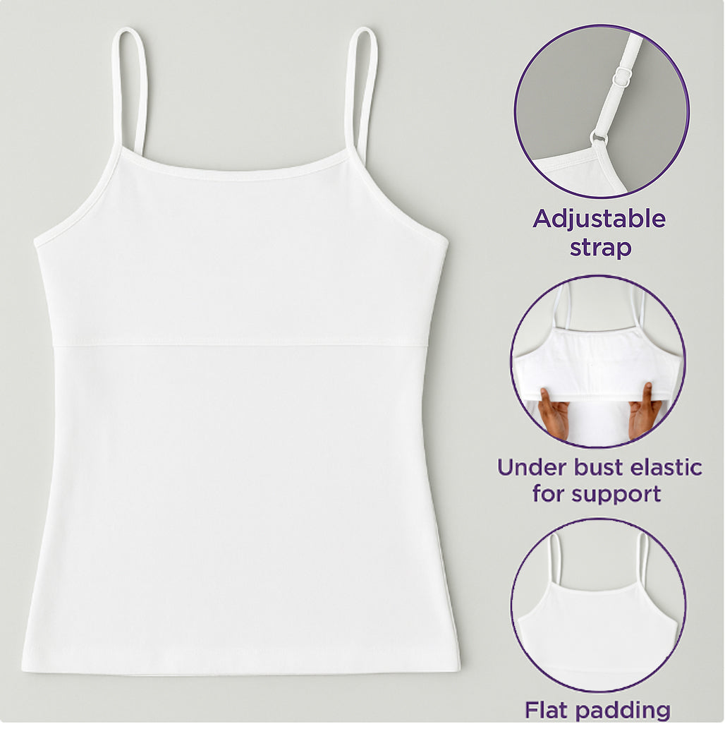 Padded Camisole | Flat padding | Adjustable Strap- Pack of 1