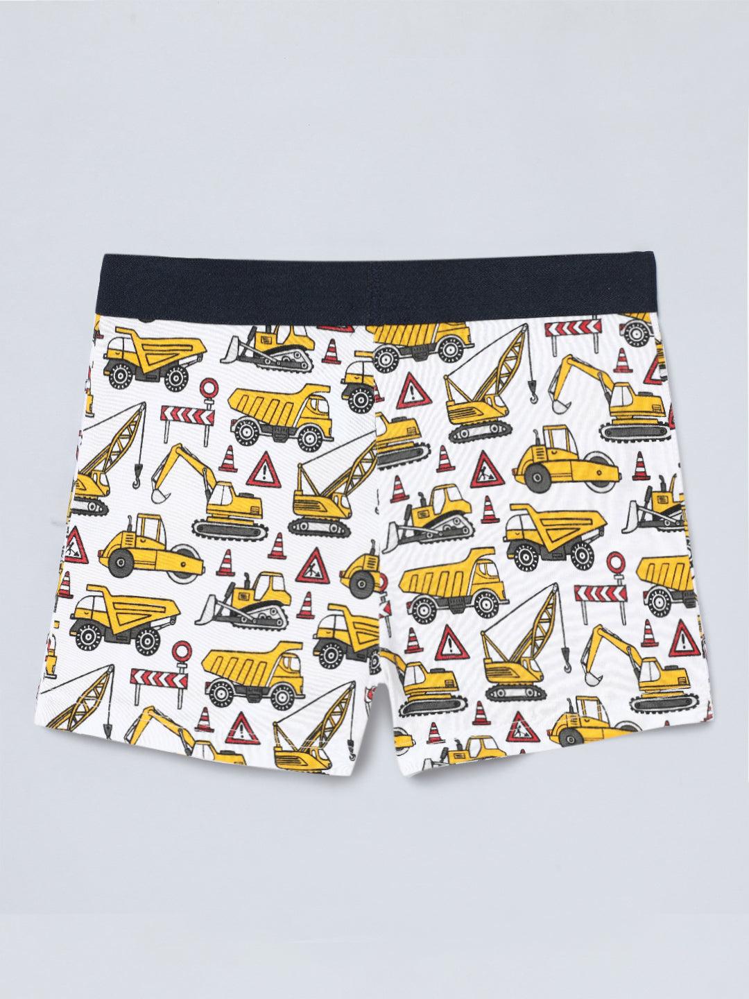 Boxer - Truck All Over & Stripes Printed Pack Of 3.