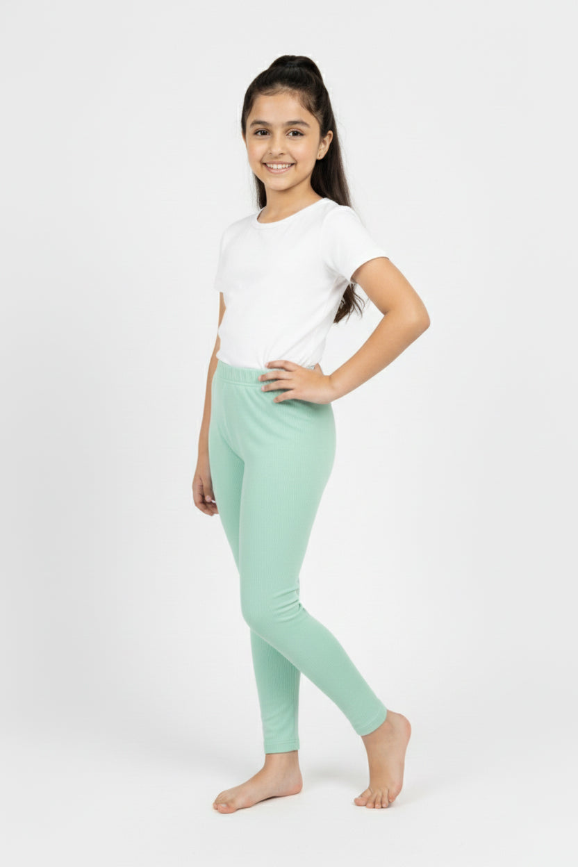Girls Leggings Pack of 1_Aqua Green