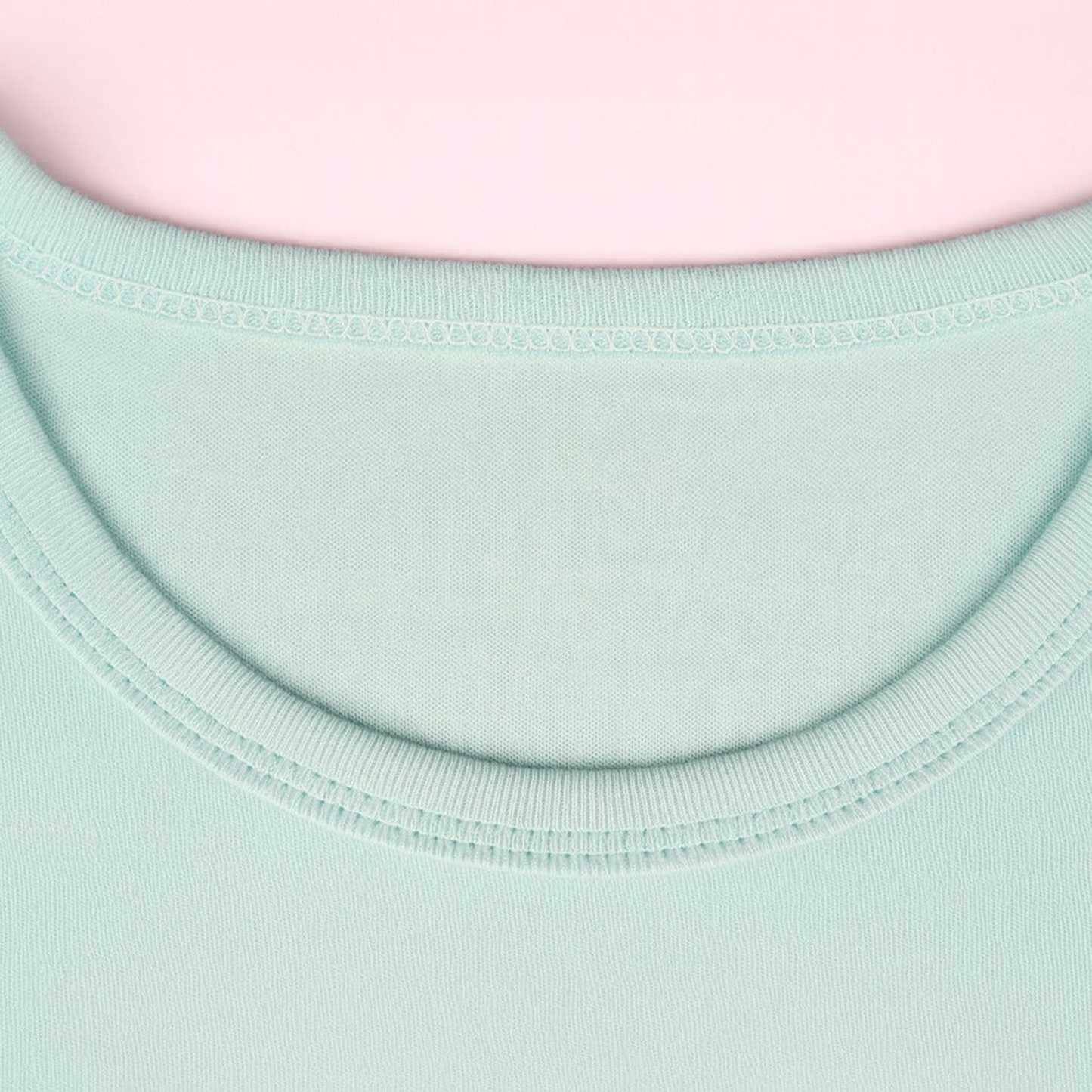 CharmnCherish Girls' Cotton Short Sleeve T-Shirt - Aqua Green (Pack of 1) - close-up detail