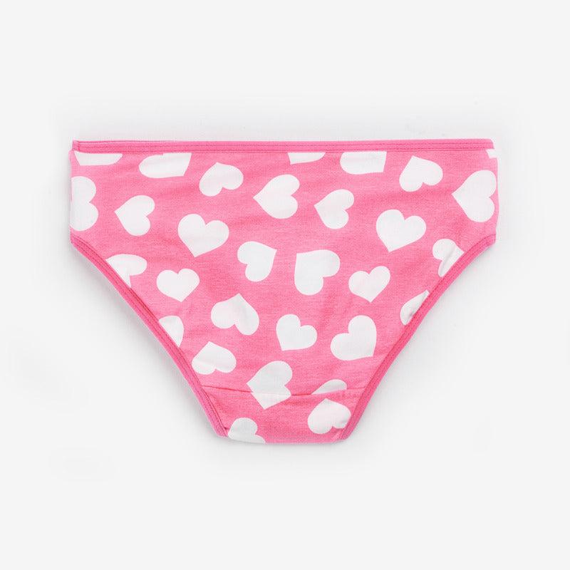 Girls Brief - Heart All Over Print (Pack Of 7).