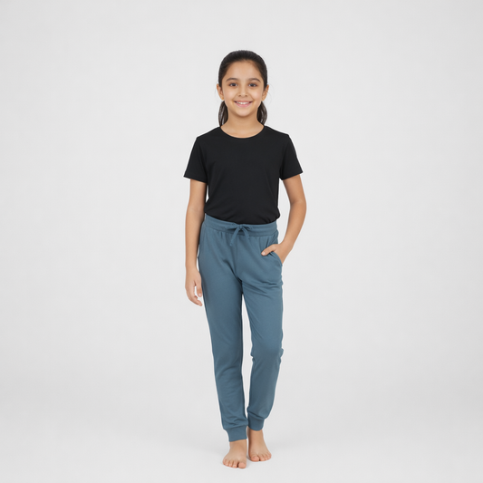 CharmnCherish Girls' Cotton Blend Joggers - Multicolor (Pack of 1) for 2-16 Years