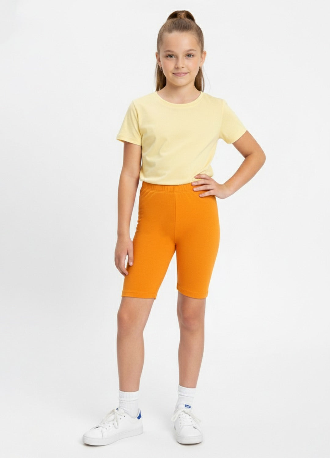 Charm N Cherish Girls Cotton Multiuse Shorties - Pack of 2 (Yellow & Black)