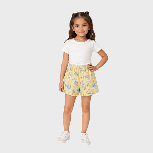 Girls Soft Cotton Printed Shorts