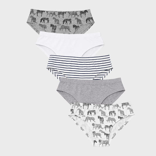 Boys' Cotton Brief Animal All Over Print Pack Of 5