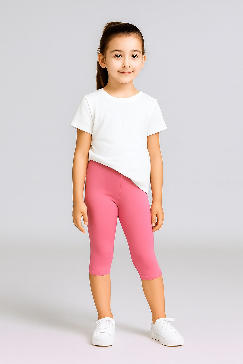 Girls 3/4thLeggings Pack Of 1_Pink