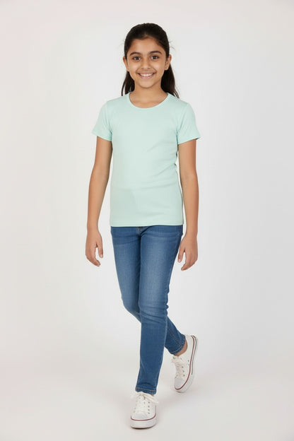 Girls Short Sleeve Tshirt Pack of 1_Aqua Green