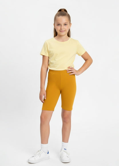 Charm N Cherish Girls Cotton Multiuse Shorties - Pack of 2 (Yellow & Black)