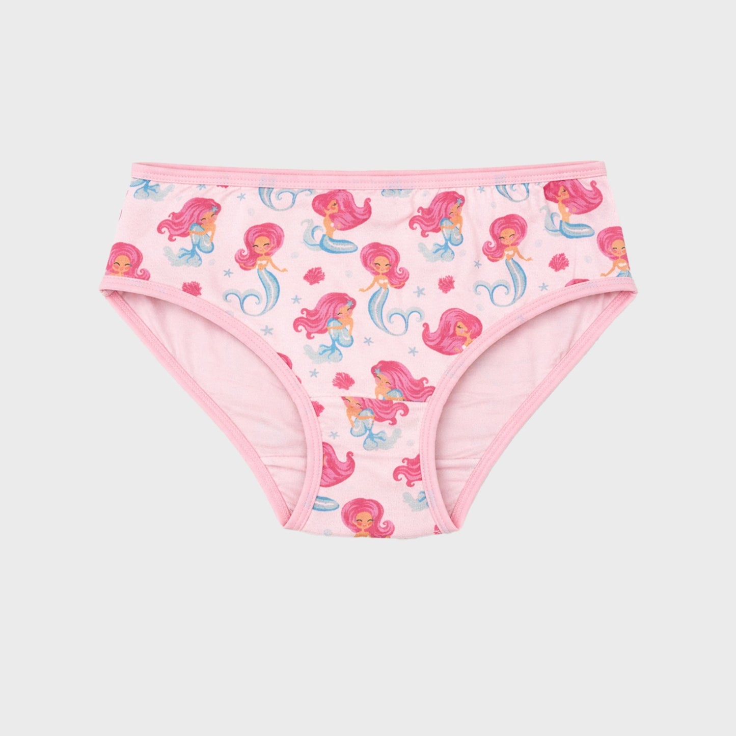 Girls Mermaid Print Cotton Briefs Pack of 3