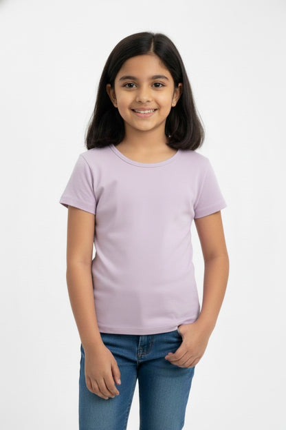 Girls Short Sleeve Tshirt Pack of 1_Lavender