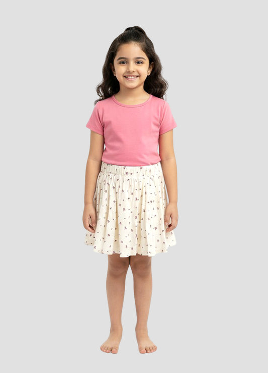 Girls Skirts With Shorts Floral All Over Print Pack Of 1