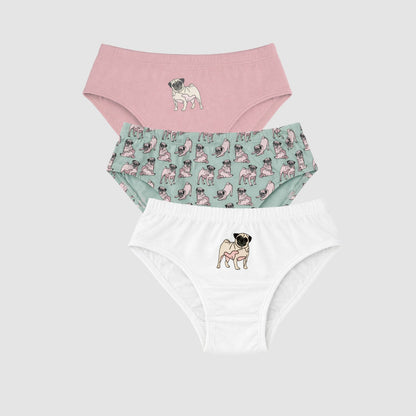Charm N Cherish Boys Cotton Briefs (Pack of 6) | Cute Shark & Pug Dog Printed Underwear Combo for Kids
