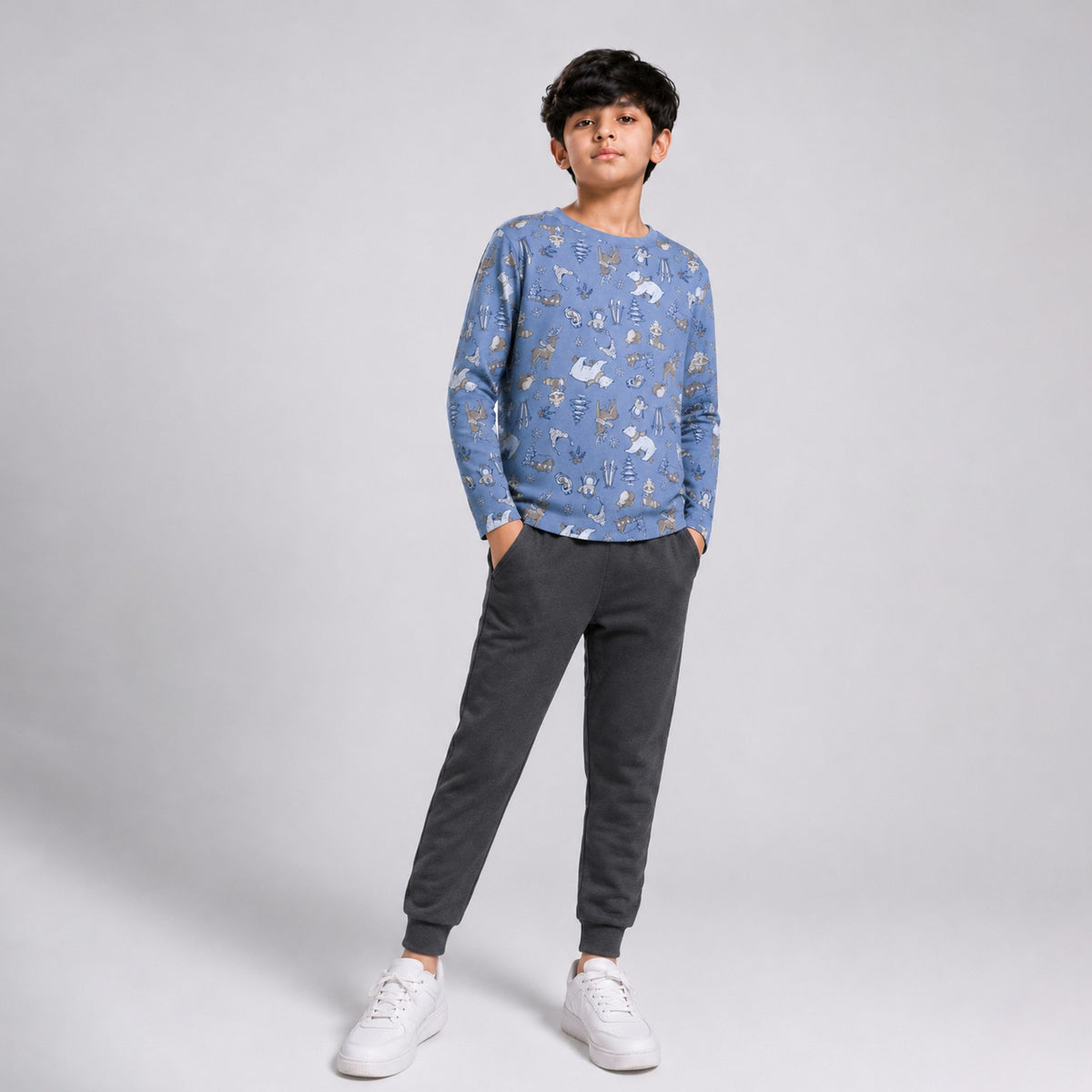 Boys' Cotton Printed T-Shirt - Full Sleeve