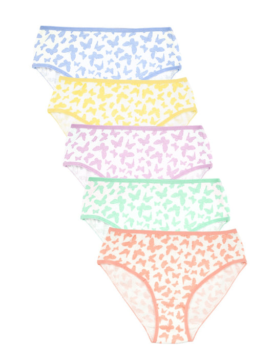 Girls Brief - Butterfly All Over Print Pack of 5
