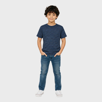 Boys' Cotton Striped T-Shirt - Short Sleeve  (Pack of 1)