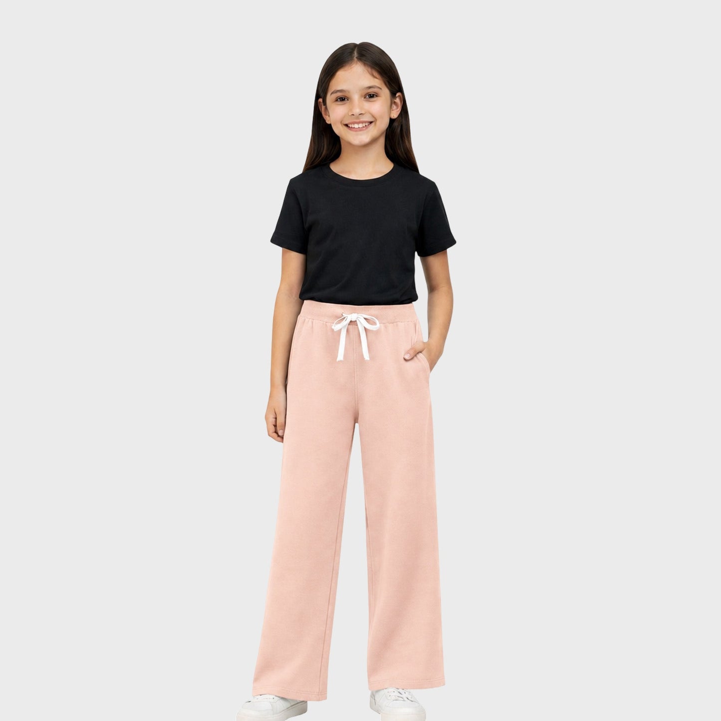 Premium Cotton Flare Joggers - Peach