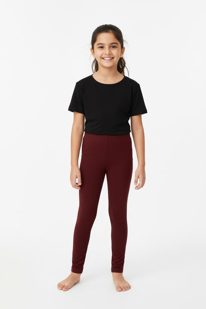 Girls Leggings  Solid Brown Color Pack Of 1