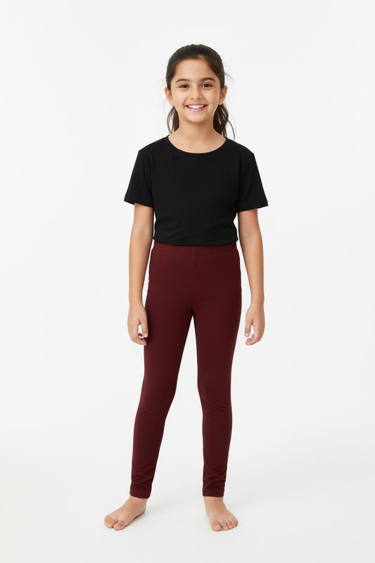 Girls Leggings  Solid Brown Color Pack Of 1