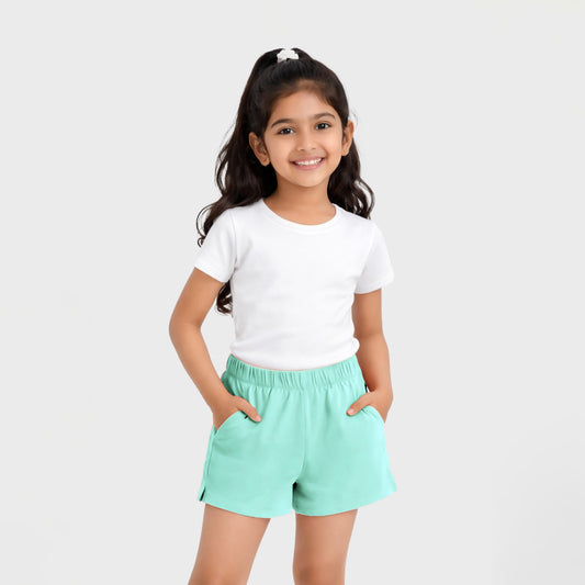 CharmnCherish Kids' Shorts With Elasticated Waistband - Floral Print - lifestyle shot