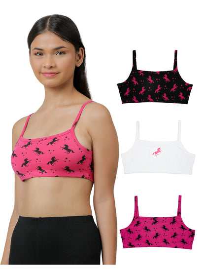 Beginners Bra - Unicorn All Over Print Pack of 3.