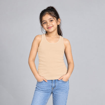Girls' Racer Tank Top - Nude