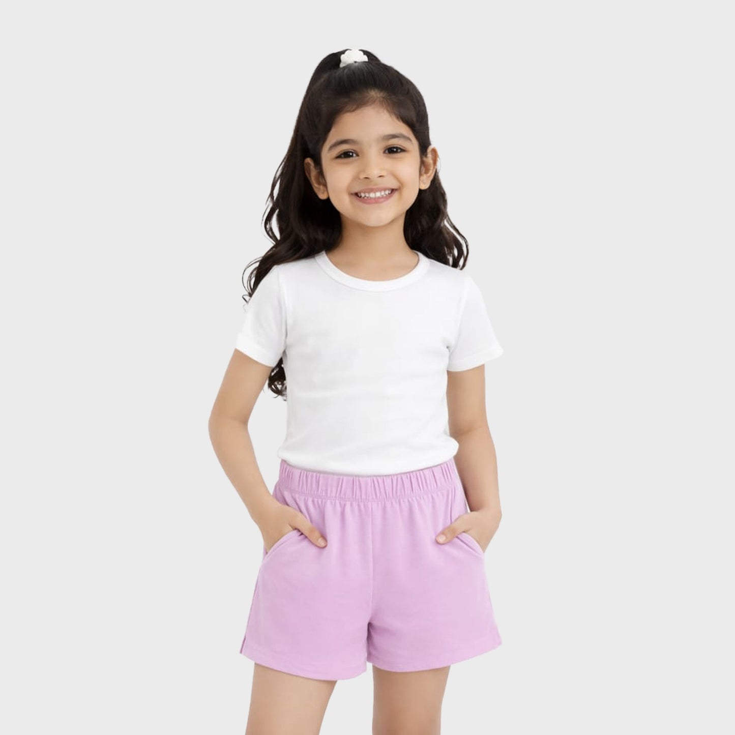 CharmnCherish Kids' Shorts With Elasticated Waistband - Floral Print - fabric detail