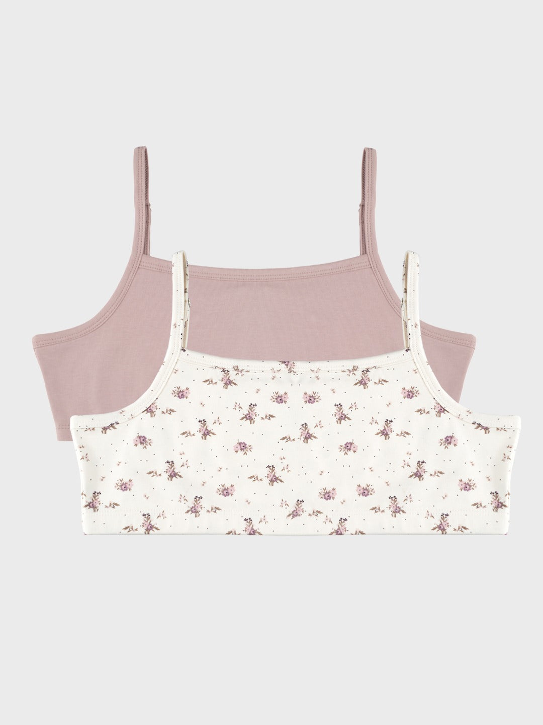 Beginners Bra - Floral All Over Print and Solid Color Combo Pack Of 2