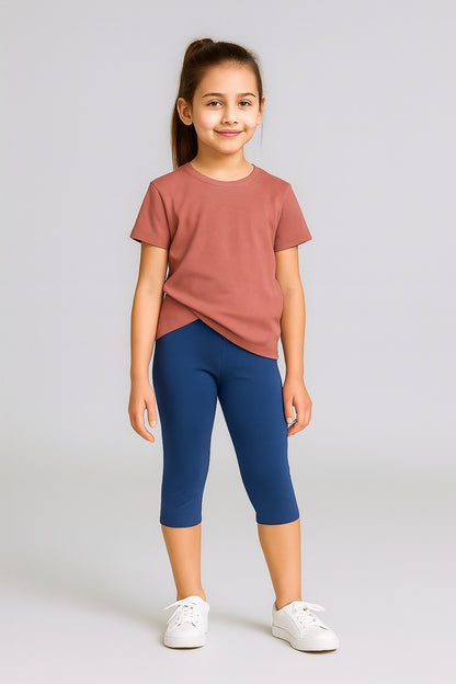 Girls 3/4thLeggings Pack Of 1_Navy Blue