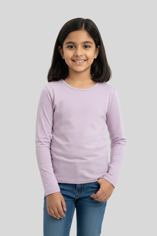 Girls Full Sleeve Tshirt Pack of 1_Lavender