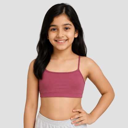 Beginners Bra | Non Padded | Double Layer - Dusty Rose