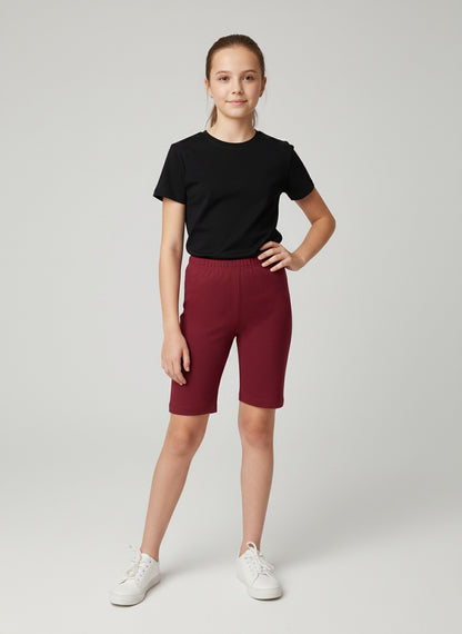 Charm N Cherish Girls Cotton Shorties - Pack of 2 (Maroon & Black)