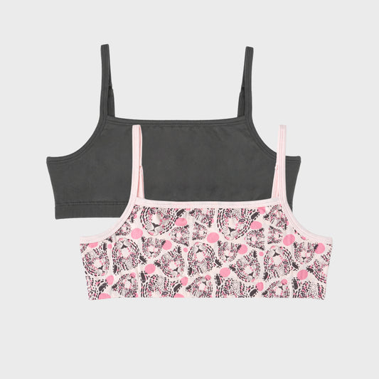 Beginners Bra | Non Padded | Double Layer - All Over Print Pack of 2