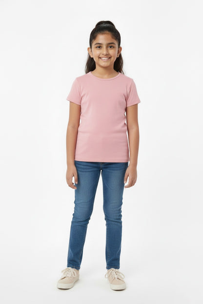 Girls Short Sleeve Tshirt Pack of 1_Rose Dust