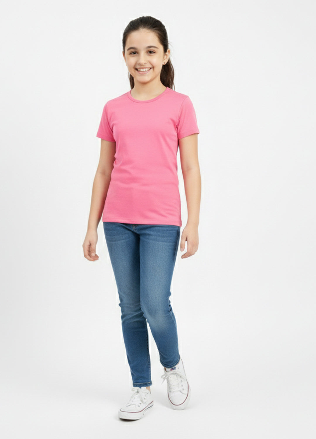 Girls Short Sleeve Tshirt Pack of 1_Pink