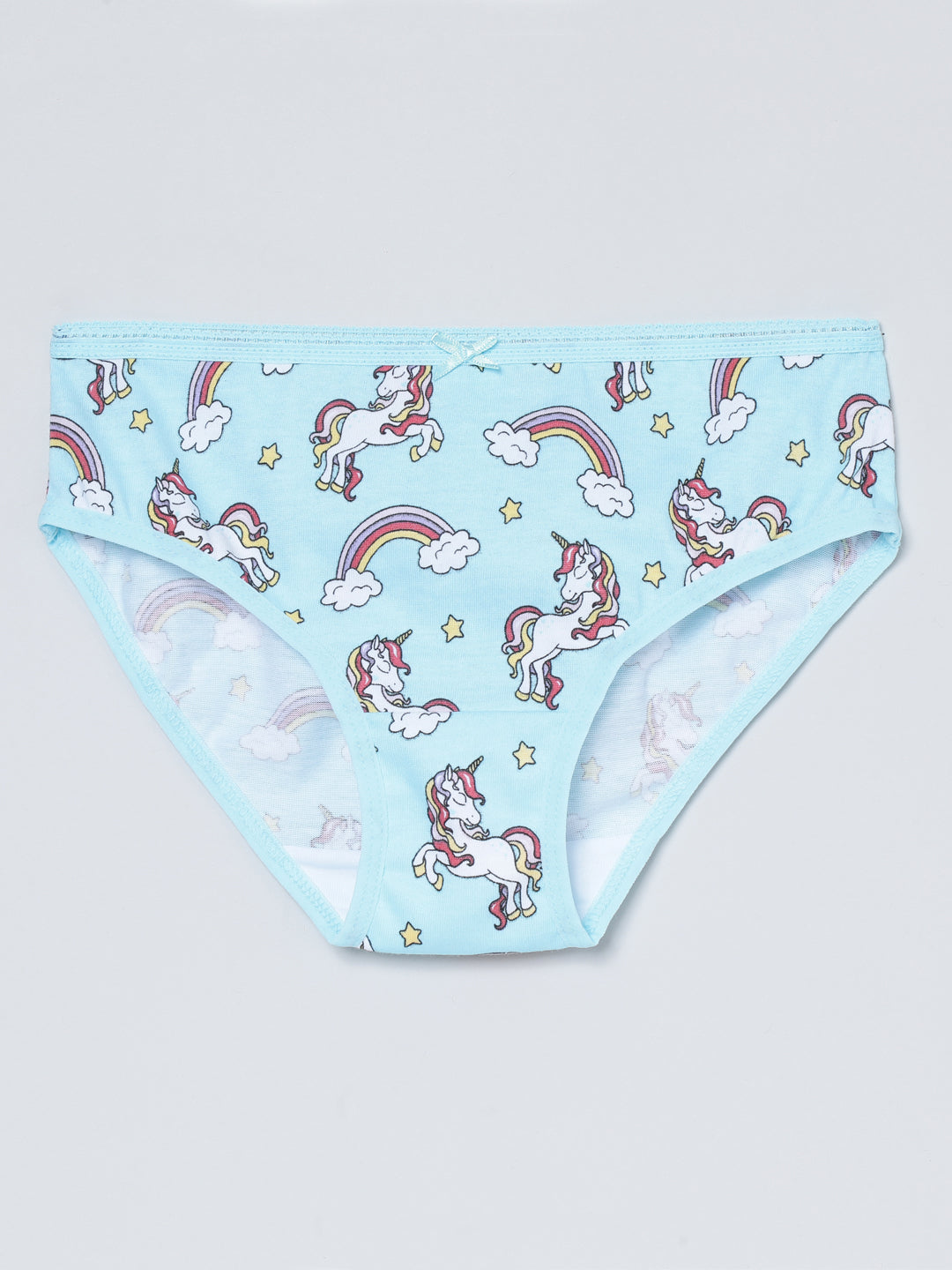 Girls Brief - Unicorn All Over Print & Solid Multicolor Brief Pack of 6.